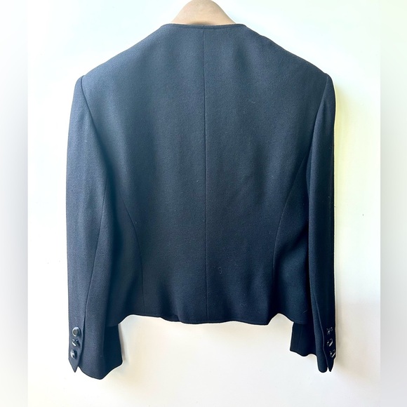 Jaeger Cropped Wool Crepe Black Women's Jacket, UK 14, US 10 - Picture 4 of 12